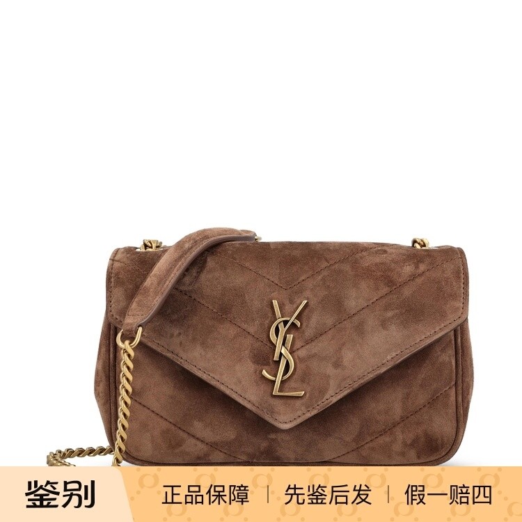 Saint Laurent 圣罗兰YSL 迷你loulou棕色单肩包25秋冬意大利代购