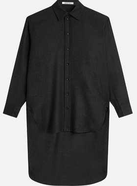 PHOEBE PHILO 女士灰色长袖羊毛不对称衬衫 25秋冬新款意大利代购