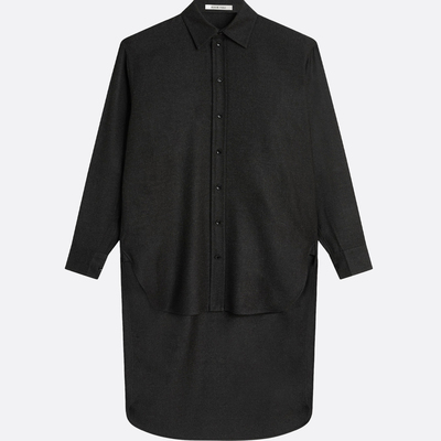 PHOEBE PHILO 女士灰色长袖羊毛不对称衬衫 25秋冬新款意大利代购