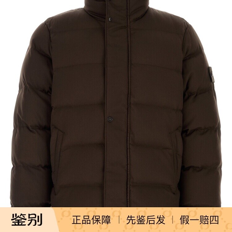 STONE ISLAND 石头岛男立领ghost棕色羊毛羽绒服25秋冬意大利代购