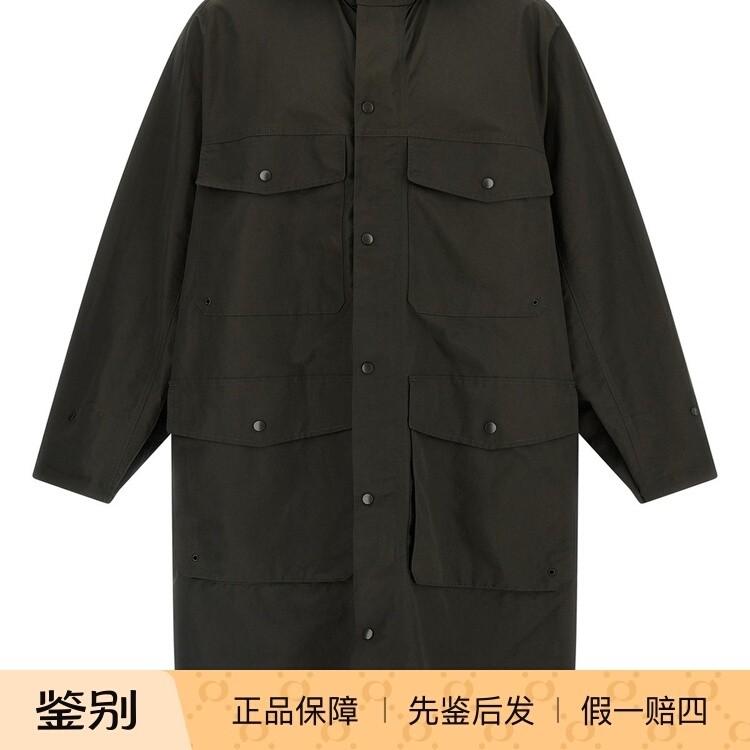 LEMAIRE 男士棕色大廓形尼龙混纺风衣外套2025秋冬新款意大利代购