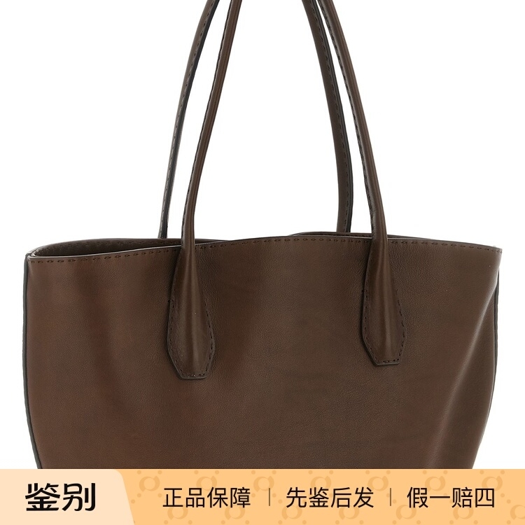 THE ROW 女士alger小号深棕真皮单肩托特包 25秋冬新款意大利代购