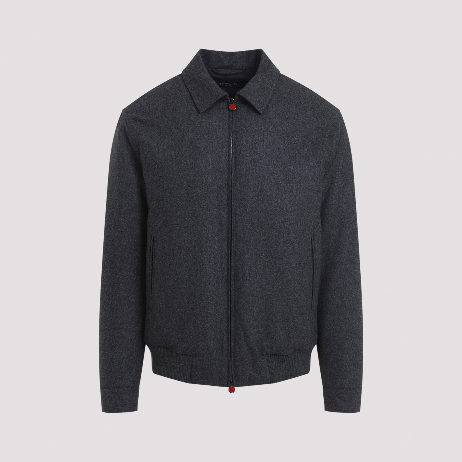 KITON 男士 灰色 初剪羊毛翻领拉链夹克26秋冬新款意大利代购正品