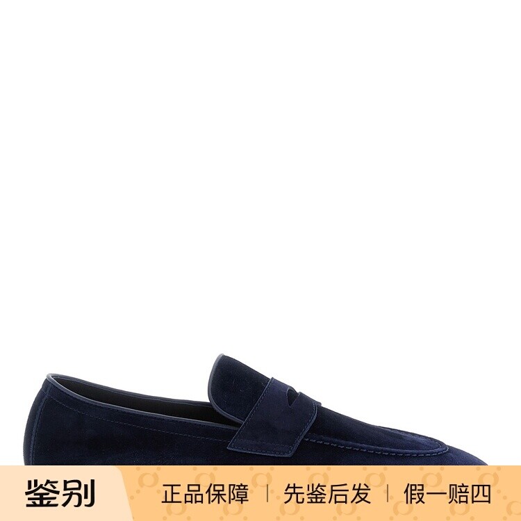 BRUNELLO CUCINELLI 男士蓝色麂皮 bc乐福鞋26早春新款意大利代购