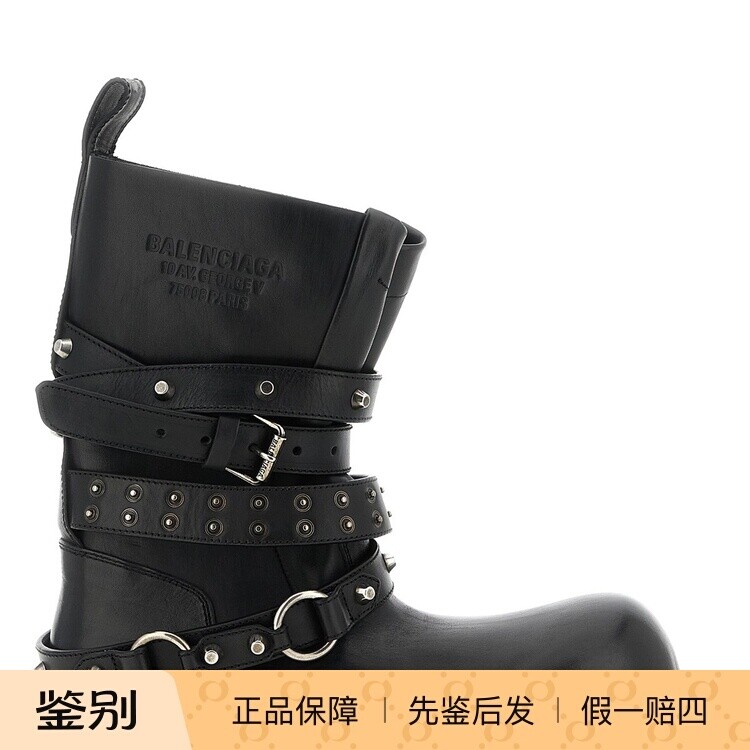 BALENCIAGA 巴黎世家男士venom city真皮中筒靴 26早春意大利代购