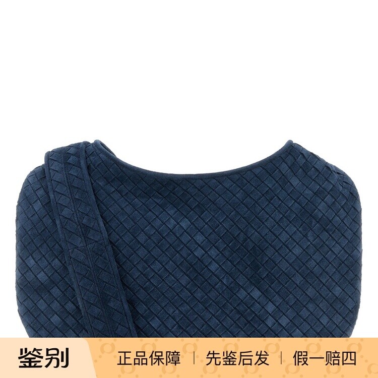 Bottega Veneta 男中号veneto蓝色bv麂皮包 26早春新款意大利代购