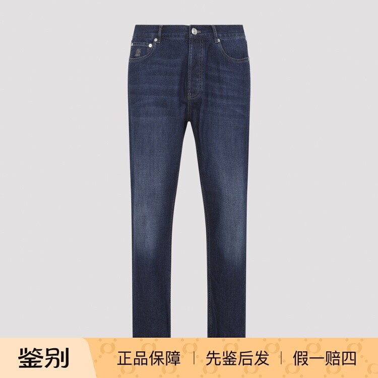 BRUNELLO CUCINELLI男士蓝色修身bc牛仔裤2026早春新款意大利代购