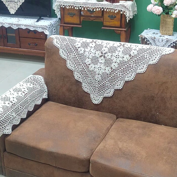 清新水莲手工纯棉蕾丝编织乡村美式沙发扶手靠背巾家用装饰盖布巾,居家布艺,万能盖巾,淘宝优惠券,粉丝福利购,淘宝优惠卷