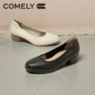 女2026年春季 商场同款 新款 通勤工作鞋 61031 粗跟单鞋 康莉妈妈鞋