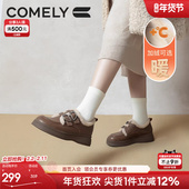 女冬季 乐福鞋 新款 康莉加绒毛毛鞋 雪地短靴棉鞋 英伦厚底时尚 小皮鞋