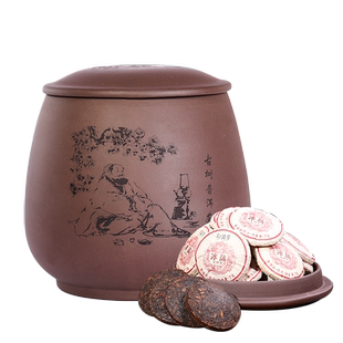 冰岛普洱茶熟茶新益号十年陈古树茶小玉饼黑茶小沱茶饼茶叶礼盒装