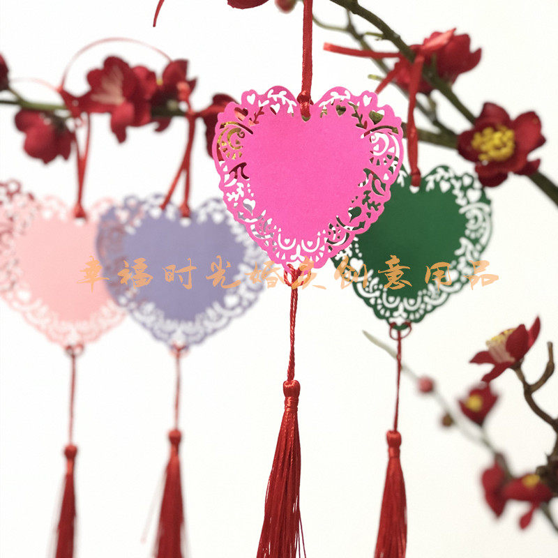 许愿卡彩色空白卡片节日装饰留言卡 感谢卡心愿祈福卡片祝福吊卡