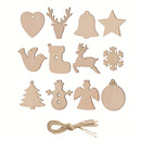 圣诞节装 祝福吊牌心愿树挂牌10个 饰品DIY圣诞树挂饰木质小吊牌