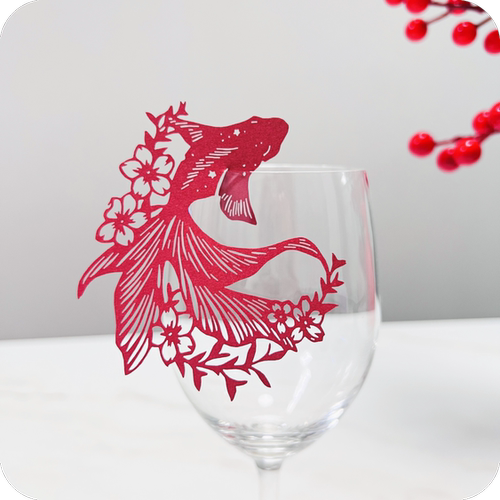 新款镂空鱼花席位卡酒店餐厅摆件