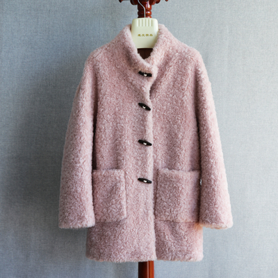 澳洲进口全羊毛皮草大衣中长款