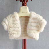 纯手工编织兔毛坎肩 白色 免毛皮草背心 兔毛马甲配礼服