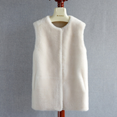 2025年澳洲美利奴羊毛毛皮毛一体皮草马甲羊毛皮草背心中长款 外套