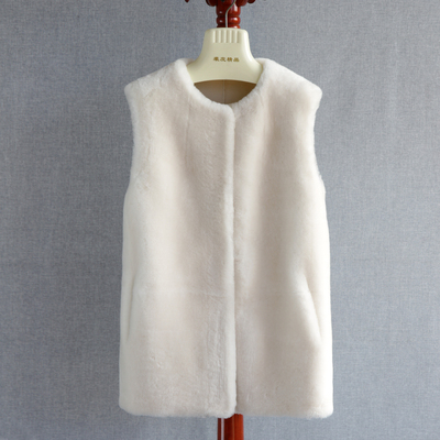 2025年澳洲美利奴羊毛毛皮毛一体皮草马甲羊毛皮草背心中长款外套