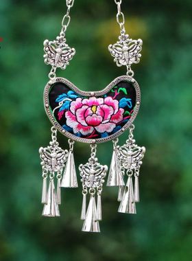 其他合金合金女绣花长款毛衣链