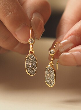 鬼才设计师Alexis bittar复古水晶流苏耳环小众vintage时尚极简