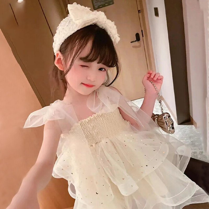宝宝夏季连衣裙儿童吊带网纱裙子洋气中小童蛋糕裙女童超仙公主裙
