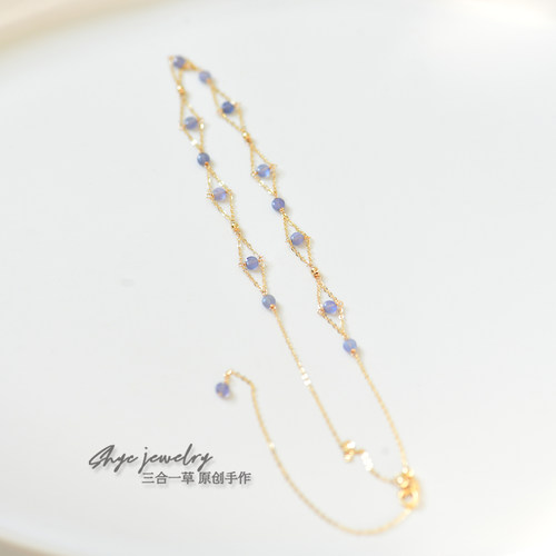 12月生辰石天然坦桑石三合一项链