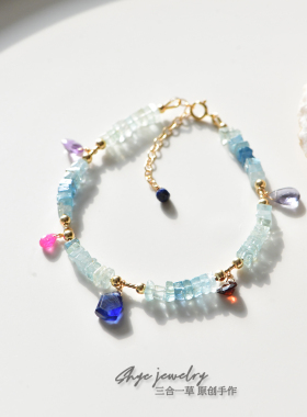 3月生辰石14K包金日系手链