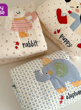 babyhouse全棉双层纱豆豆被儿童被子冬被加厚保暖春秋季棉被2025