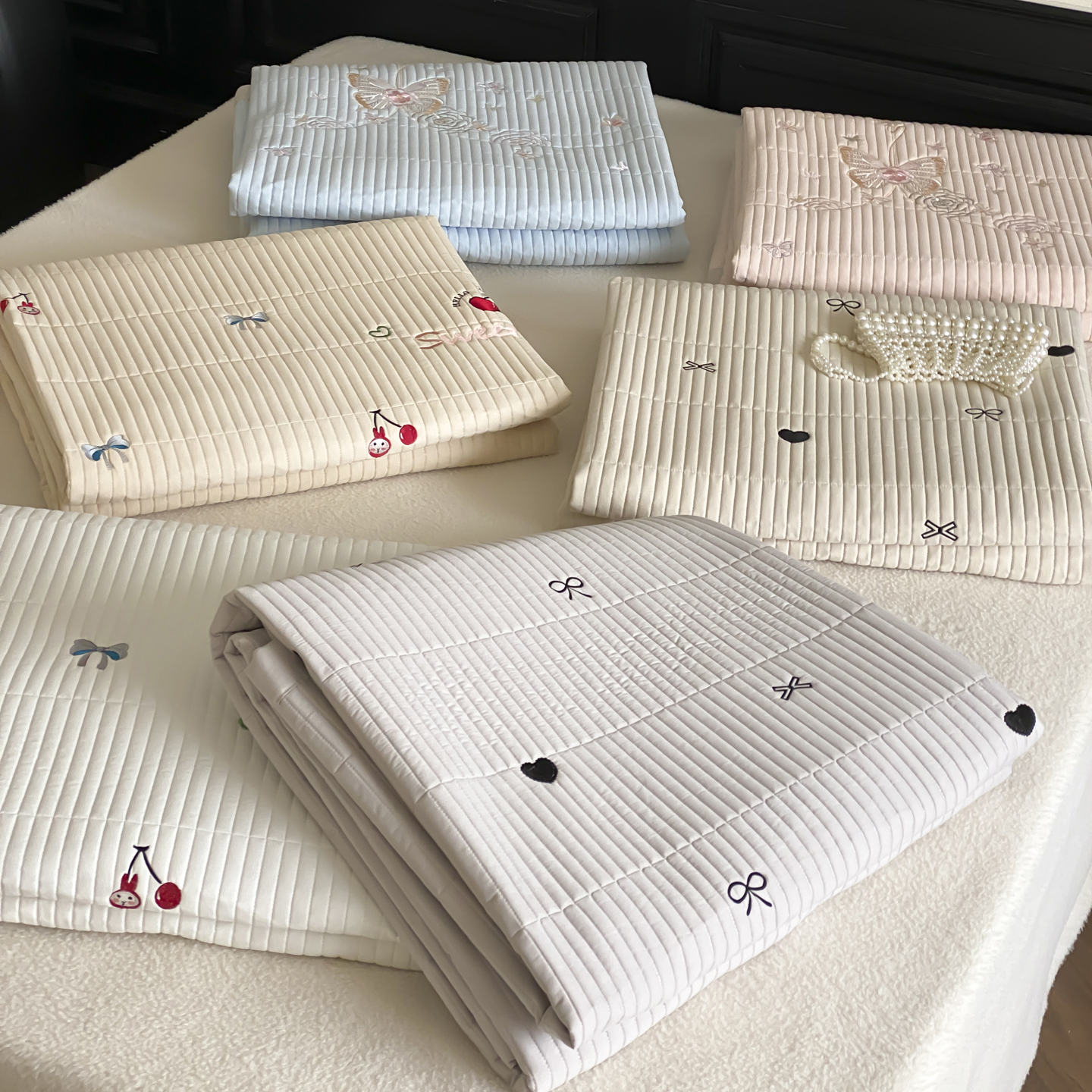 铺床防滑A类全棉磨毛床盖三件套