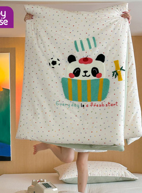 babyhouse原创全棉A类玉米纤维儿童被子被芯冬被棉被双层纱春秋被