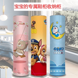 柜大容量收纳柜家用门厅环保材质 卡通系列创意圆形360度旋转鞋