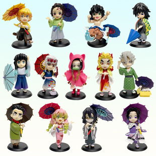 梅雨系列季节鬼灭之刃手办盲盒 炭治郎弥豆子公仔摆件手办玩具