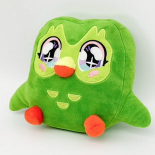 Duolingo多邻国玩偶娃娃外语培训绿色猫头鹰毛绒公仔儿童玩具