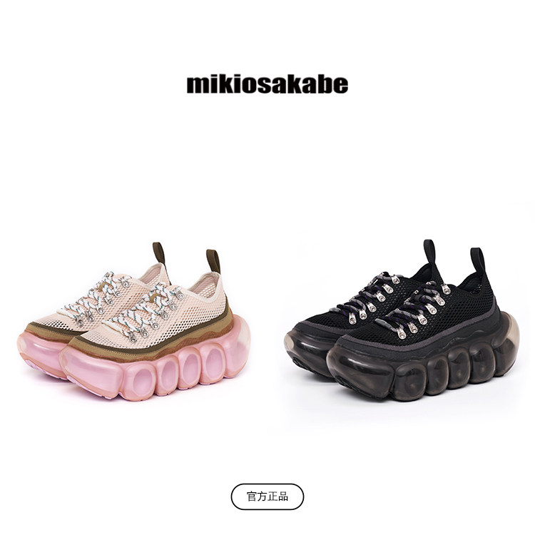 mikiosakabe女薄款网面一脚蹬增高透气户外舒适休闲鞋Hill Bubble