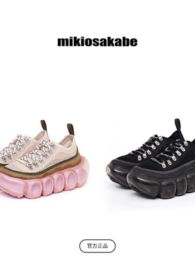 mikiosakabe女薄款网面一脚蹬增高透气户外舒适休闲鞋Hill Bubble