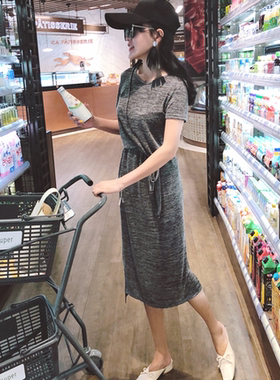冲冠纸片人女套装裙网红侧边开叉