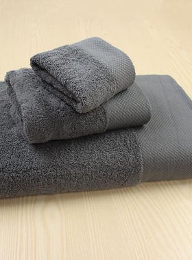 酒店浴巾三件套宾馆毛巾灰色紫色主题酒店毛巾定制logo绣字浴巾