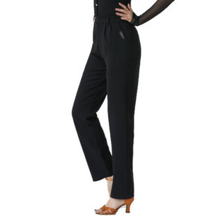 拉丁舞蹈专用裤子女长裤成人夏季专业国标摩登练功裤教师裤微喇裤