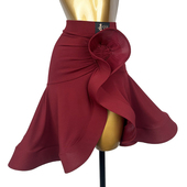 拉丁舞鱼骨半身裙女成人训练功服专业国标舞蹈表演不规则大摆裙子