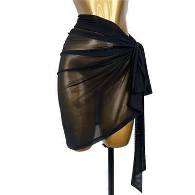 拉丁臀巾女网纱褶皱围裙包臀荡兜