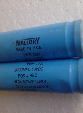 美国摩罗利 MALLORY 40V 8700UF 发烧滤波电容 螺丝型电容