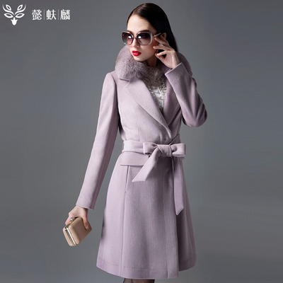修身中长款毛呢外套懿蚨麟韩版