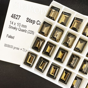 美拉德色 奥地利施水晶4527尖底矩形冰糖钻225石英黑14*10 美甲钻