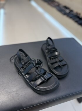 新款女鞋圆头平底单鞋女鞋罗马风平底凉拖鞋女鞋1177-50.C3
