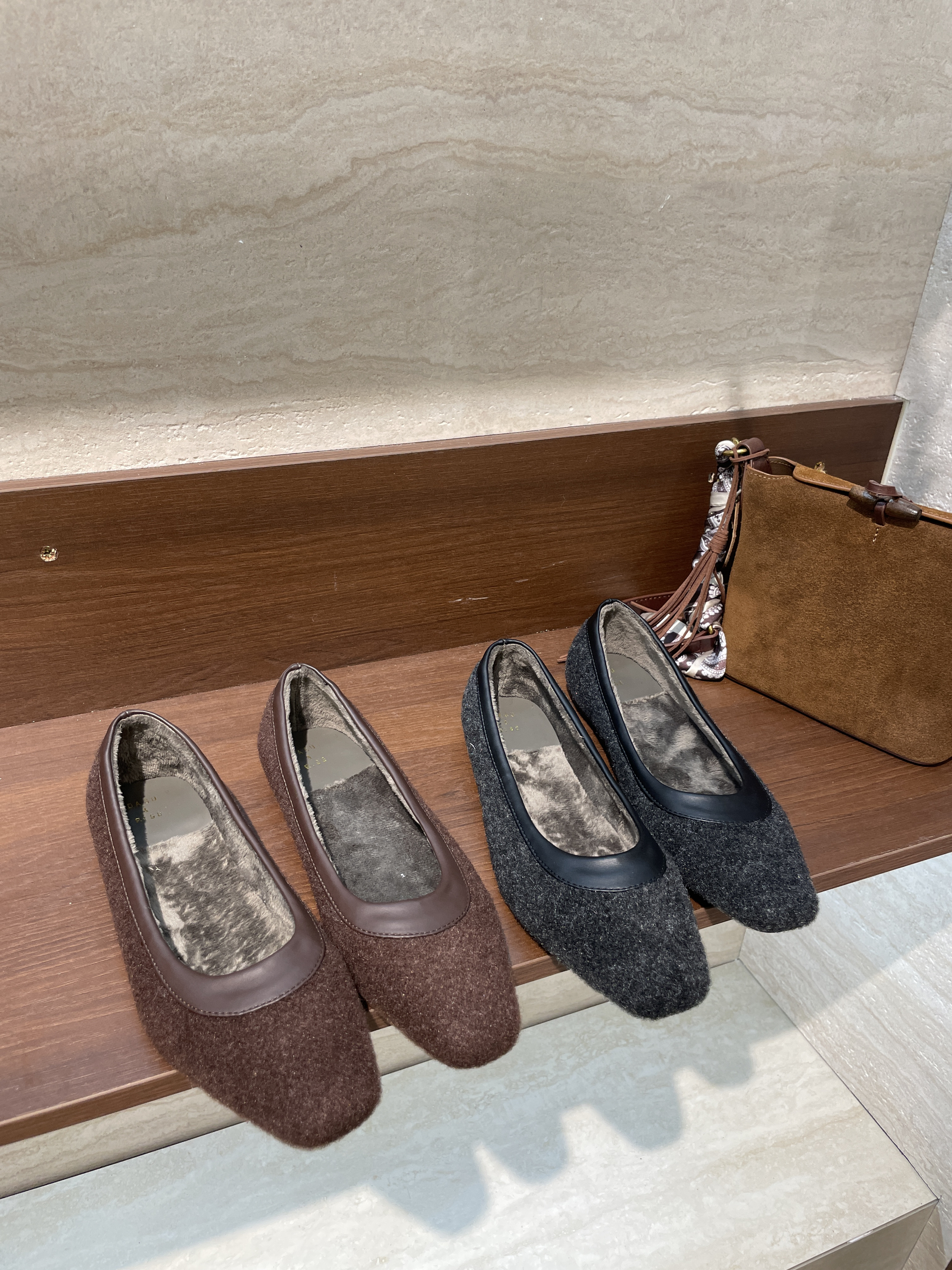 新款温柔平底单鞋女加绒棉鞋软底奶奶鞋一脚蹬毛毛鞋788-26.E边