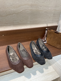 温柔平底单鞋 788 女加绒棉鞋 一脚蹬毛毛鞋 26.E边 软底奶奶鞋 新款