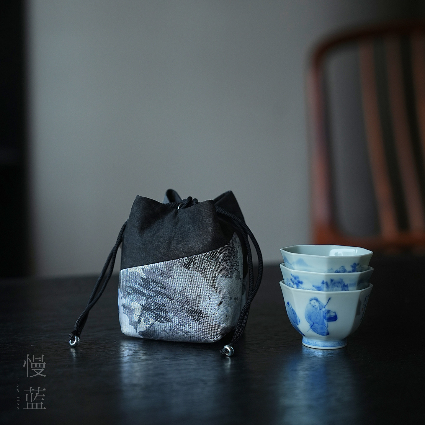 慢蓝主人杯便携袋茶杯袋图片