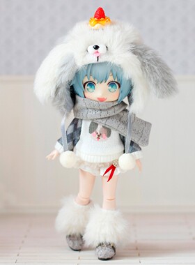 ob11娃衣12分十二bjd冬装冬季熊狗猫毛衣外套衣服帽子套装动物帽