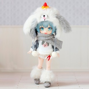 动物帽 熊狗猫毛衣外套衣服帽子套装 ob11娃衣12分十二bjd冬装 冬季