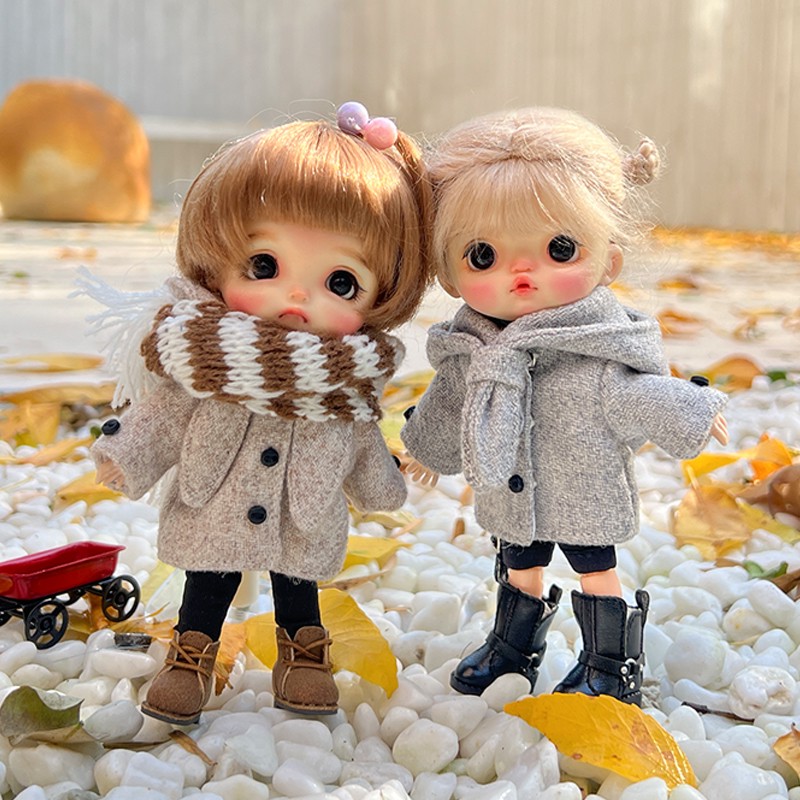 ob11娃衣现货呢子大衣外套开衫冬